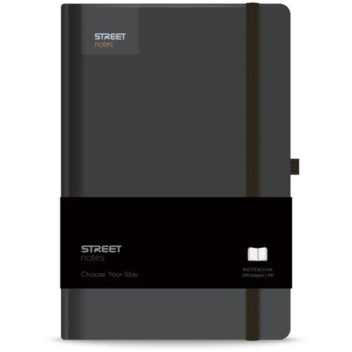 Blok notes z elastiko casual black a6 tp črt 96l PROMOCIJA Cene