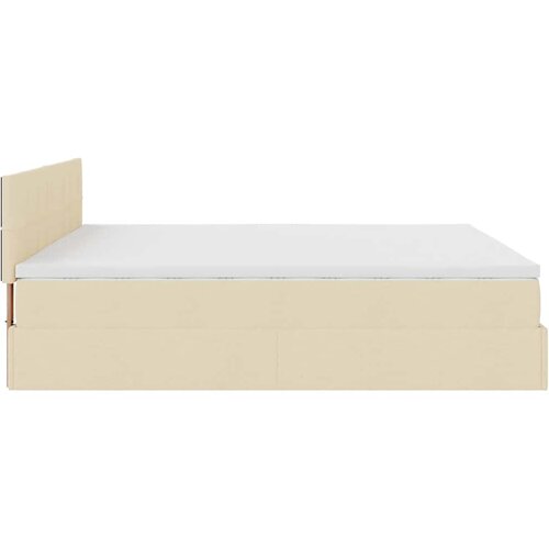  Otomanski krevet s madracem krem 200x200 cm tkanine Slike