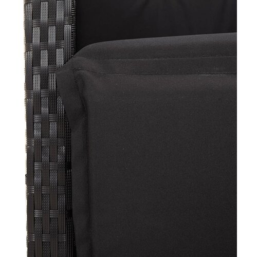  7-dijelni vrtni blagovaonski set s jastucima crni od poliratana Crna Dužina stola 190 cm Slike