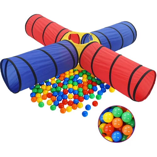 vidaXL Dječji tunel za igru s 250 loptica raznobojni