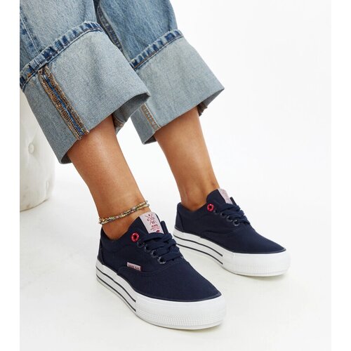 Cross Jeans Navy blue women's sneakers with thick soles Cijene