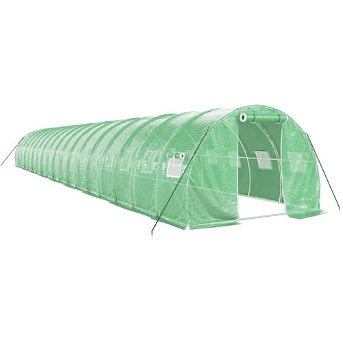  Staklenik s čeličnim okvirom zeleni 54 m&amp;sup2; 18 x 3 x 2 m Slike
