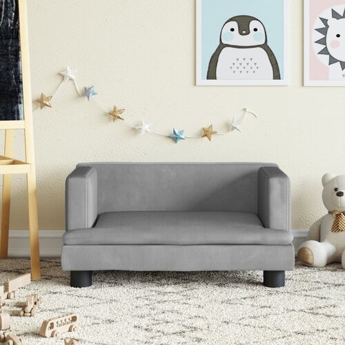 vidaXL Dječja fotelja svjetlosiva 60 x 40 x 30 cm baršunasta Cijene