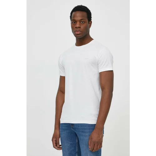 Gant Bombažna kratka majica moški, bela barva