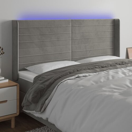  LED uzglavlje svjetlosivo 163 x 16 x 118/128 cm bar&scaron;unasto Cene
