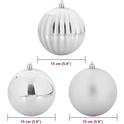 VidaXL Set Božićnih Ukrasnih Kuglica 9 pcs Srebrno Slike