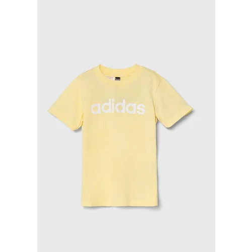 Adidas Otroška bombažna kratka majica LK LIN CO TEE rumena barva, IW0875