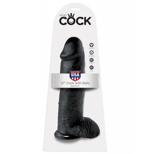 King Cock 12 veliki crni realistični dildo sa vakumskim postoljem PIPE551123/ 6632 Cene