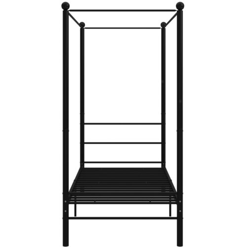  Okvir za krevet s nadstre&amp;scaron;nicom crni metalni 90 x 200 cm Slike