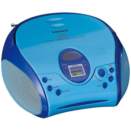 Oem Lenco, CD/FM Boombox Model SCD-24 za otroke z LCD zaslonom in teleskopsko anteno, Modra, (5000250522) Cene