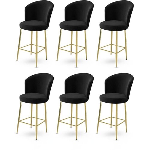 Hanah home Alte - Black, Gold BlackGold Bar Stool Set (6 Pieces) Cene