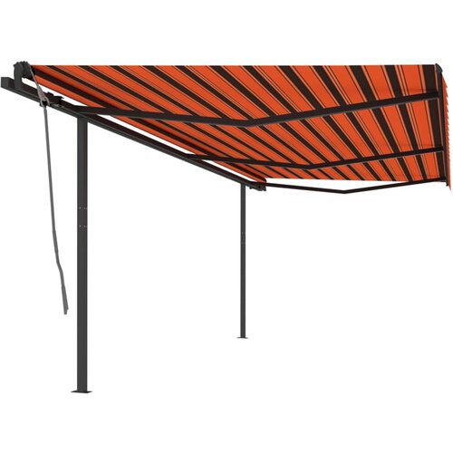 VidaXL Avtomatsko zložljiva tenda s stebrički 6x3,5 m oranžna in rjava Slike