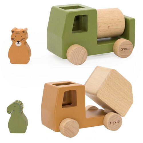 Trixie set 2 drvena kamiona all animals Cene