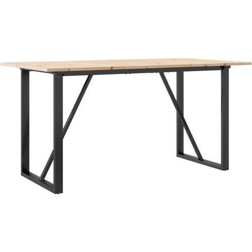 Maison Chic Jedilna miza - Kuhinjska miza - Jedilni stol O okvir 160x80x75 cm trdna borovina lito železo, (21715155) Slike