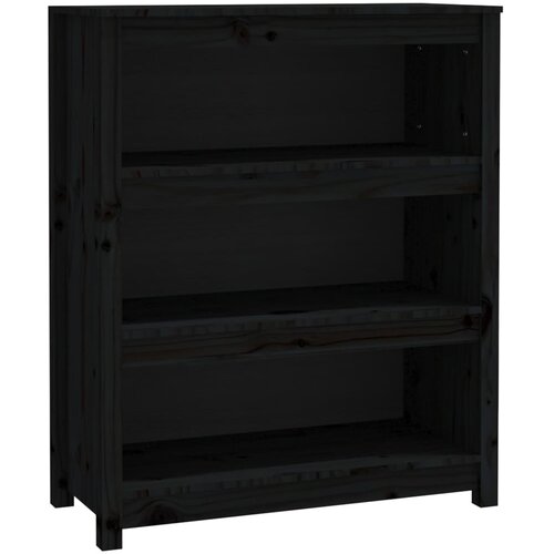 Maison Chic Knjižna omara - Knjižni regal črna 80x35x97 cm trdna borovina, (21726344) Cene