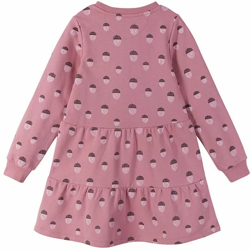Reima Dječja pamučna haljina boja: ružičasta, mini, širi se prema dolje