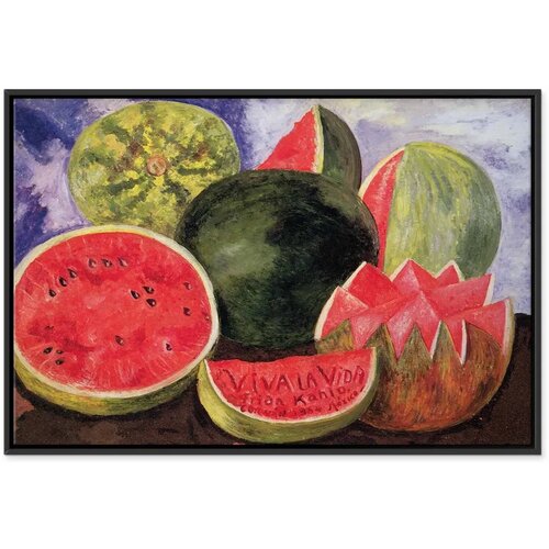  Slika - Frida Kahlo &amp;ndash; Viva la Vida 60x40 U crnom drvenom okviru Slike