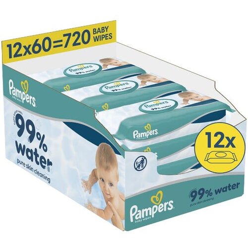 Pampers Aqua vlažne maramice 12x60 kom Slike