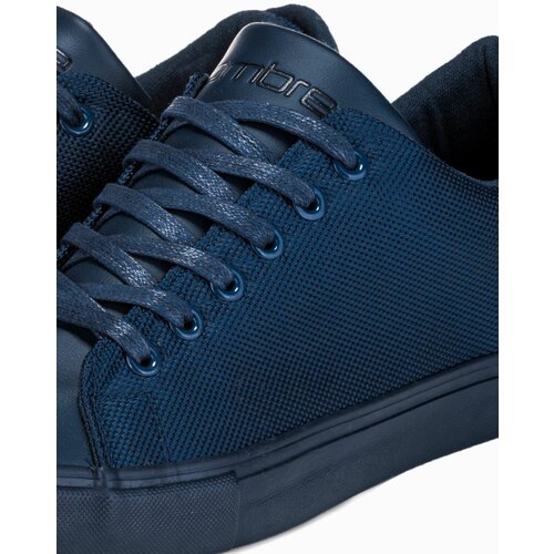 Ombre BASIC men's shoes sneakers in combined materials - navy blue Cene
