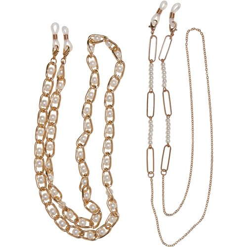 Urban Classics Multifunctional Pearl Chain 2-Pack - Golden Color Cene