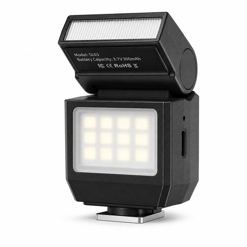 VYZIO Mini LED bliskavica za fotoaparat, polnilna, za foto in video, bliskavica in dopolnilna luč, za brezzrcalne in vlogerske fotoaparate | LITEFLASH, (5000489482) Cene