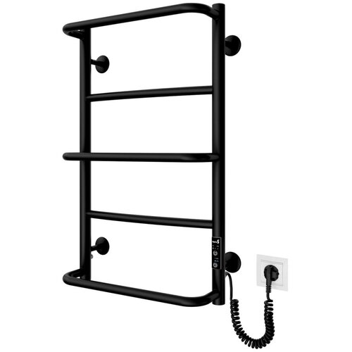  Kupatilski merdevinski radijator LUX, 65 W / 230 V, 66 x 42 cm, nerđajući čelik / crna, desni Cene