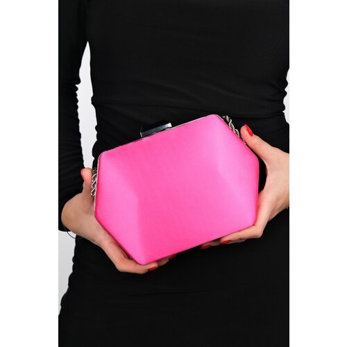 LuviShoes CUARTO Women's Fuchsia Satin Handbag Slike