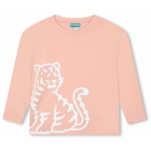 Kenzo Kids Dječja pamučna majica dugih rukava boja: ružičasta