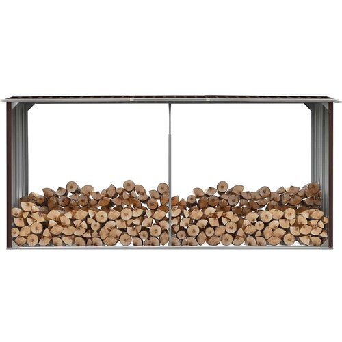  Vrtna ostava za drva od pocinčanog čelika 330x92x153 cm smeđa Cijene