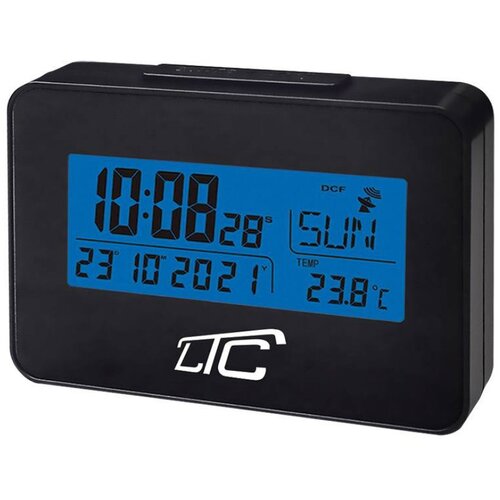 Ltc Mini LCD radijsko vodena DCF ura s termometrom črna Slike