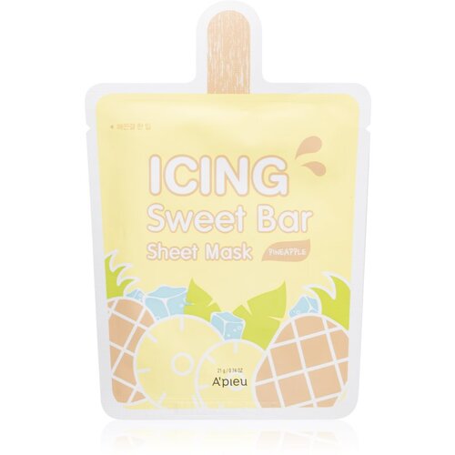 A_PIEU Icing Sweet Bar Mask Pineapple maska iz platna z osvežilnim učinkom 21 g Slike