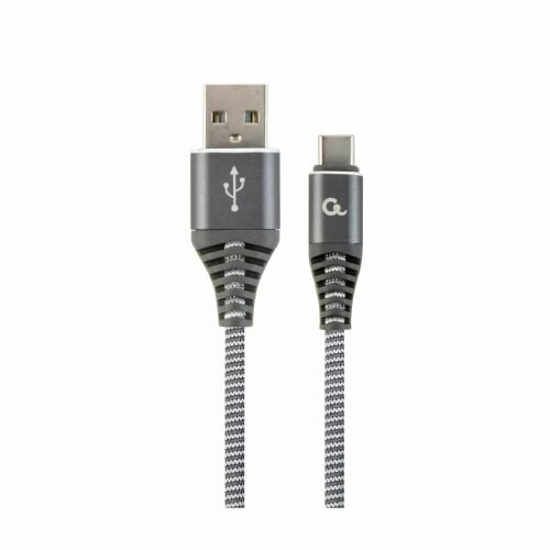 Cablexpert Kabel USB 2.0 A-C 2m bombažna zaščita siv Cene