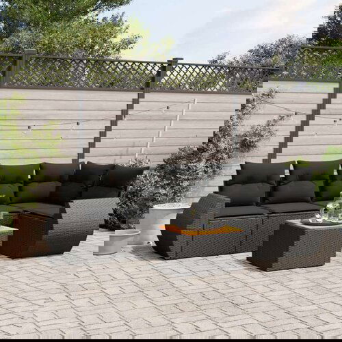  6-dijelni set vrtnih sofa s jastucima crni od poliratana Cijene