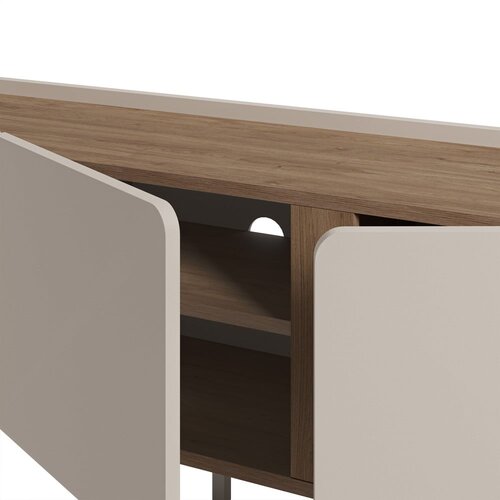 Marckeric Kremno bela/naravna TV omarica v hrastovem dekorju 140x53x35 cm Lucile &amp;ndash; Slike