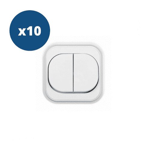 megaM 10x dvojno stikalo vgradno belo 10A 250V Cene
