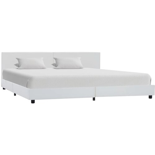 VidaXL Posteljni okvir belo umetno usnje 180x200 cm Slike