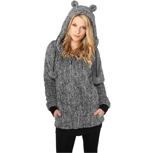 Urban Classics Women's Melange Teddy Zip Hoody blk/wht Cijene