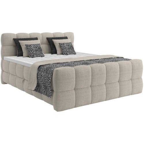 Premium Living Postelja Boxspring Brisbane, Krem Barva, 120x220 Slike