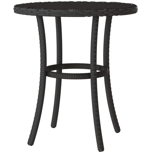  3-dijelni bistro set s jastucima crni od poliratana Slike