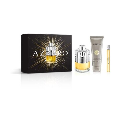 Azzaro Wanted set: EDT 100 ml + EDT 10 ml + &amp;scaron;ampon za lase in telo 75 ml za mo&amp;scaron;ke Slike