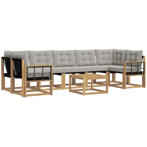 vidaXL Zunanja garnitura za sedenje 8 pcs Bela in svetlo siva, (5000281525) Cene