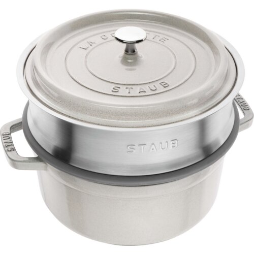 Zwilling staub la cocotte cast iron round pot with insert 40508-822-0 - 3.8 ltr. white truffle Slike