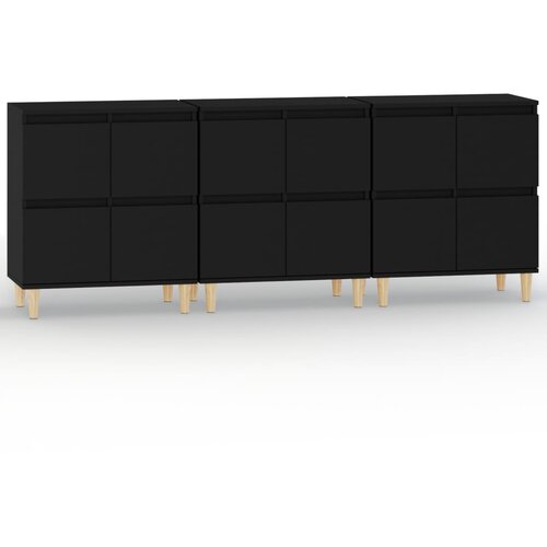 VidaXL Komoda 3 kosa črna 60x35x70 cm inženirski les, (20653388) Slike