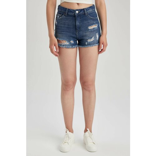 Defacto Normal Waist Cropped Side Leg Jean Shorts Slike