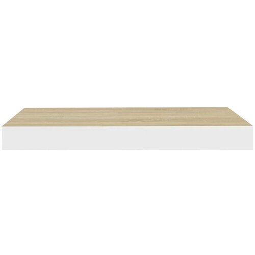 VidaXL Stenske police 2 kosa barva hrasta in bela 50x23x3,8 cm MDF Slike