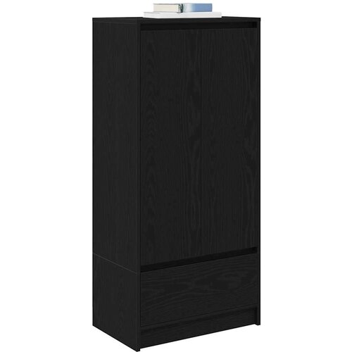 VidaXL Omarica z predalom črna hrast 55,5x34x119,5 cm inženirski les Slike