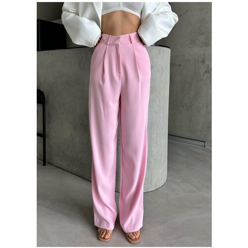 Laluvia Pink Premium High Waist Palazzo Trousers Slike