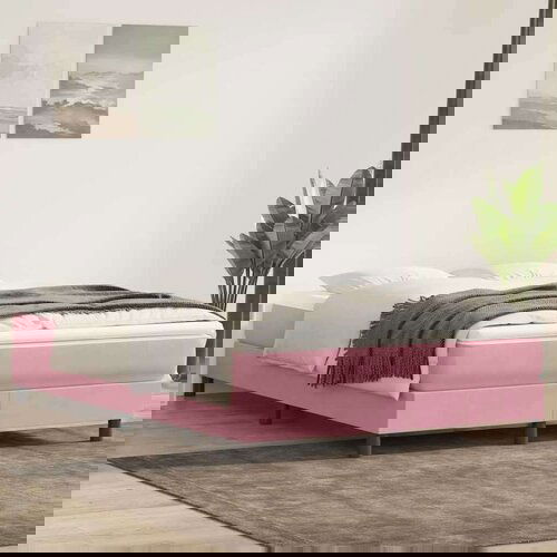 Box spring postelja brez vzmetnico roza 160x220 cm žamet, (21790893) Slike