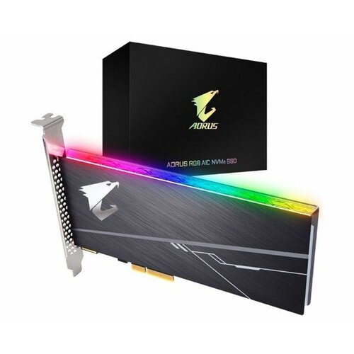 Gigabyte 512GB AORUS RGB AIC NVMe SSD GP-ASACNE2512GTTDR PCI-Express 3.0 x4 Read Speed: up to 3480 MB/s, Write speed: up to 2100 MB/s ssd hard disk Slike