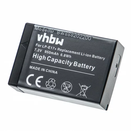 VHBW Baterija LP-E17 za Canon EOS 750D / M3 / M5 / M6, polno odkodirana, 950 mAh